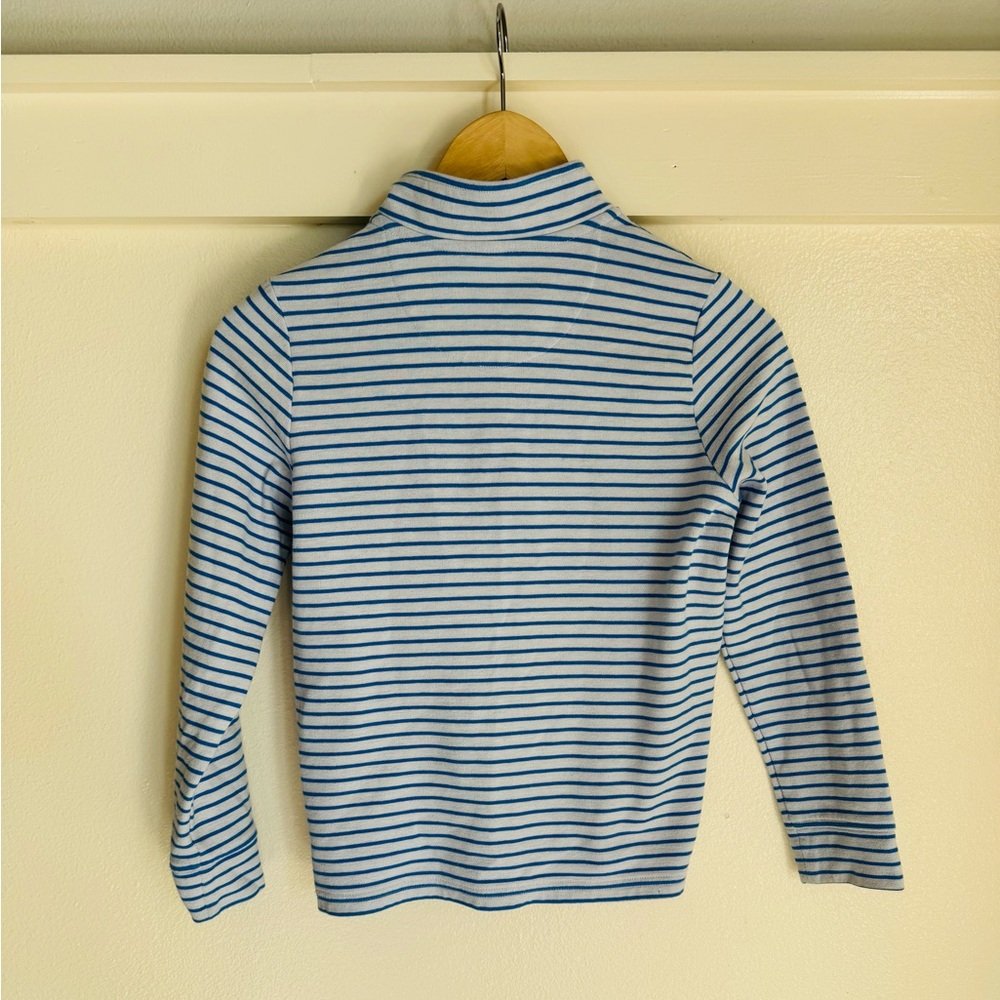 Vineyard Vines Kids Quarter Zip Pullover Blue White Stripe Whale Logo S (8–10) - Picture 7 of 9
